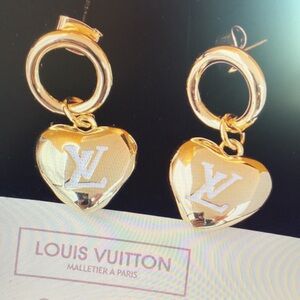Louis Vuitton Gold Heart Earrings